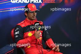 Carlos Sainz Jr (ESP) Ferrari in the FIA Press Conference. 27.08.2022. Formula 1 World Championship, Rd 14, Belgian Grand Prix, Spa Francorchamps, Belgium, Qualifying Day.