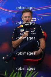 Christian Horner (GBR) Red Bull Racing Team Principal in the FIA Press Conference. 27.08.2022. Formula 1 World Championship, Rd 14, Belgian Grand Prix, Spa Francorchamps, Belgium, Qualifying Day.
