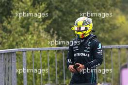 Lewis Hamilton (GBR) Mercedes AMG F1 in qualifying parc ferme. 27.08.2022. Formula 1 World Championship, Rd 14, Belgian Grand Prix, Spa Francorchamps, Belgium, Qualifying Day.