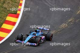 Esteban Ocon (FRA) Alpine F1 Team A522 sends sparks flying. 27.08.2022. Formula 1 World Championship, Rd 14, Belgian Grand Prix, Spa Francorchamps, Belgium, Qualifying Day.