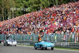 Lando Norris (GBR) McLaren on the drivers parade. 28.08.2022. Formula 1 World Championship, Rd 14, Belgian Grand Prix, Spa Francorchamps, Belgium, Race Day.