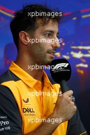 Daniel Ricciardo (AUS) McLaren in the FIA Press Conference. 25.08.2022. Formula 1 World Championship, Rd 14, Belgian Grand Prix, Spa Francorchamps, Belgium, Preparation Day.