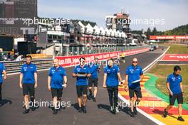 Mick Schumacher (GER) Haas F1 Team walks the circuit with the team. 25.08.2022. Formula 1 World Championship, Rd 14, Belgian Grand Prix, Spa Francorchamps, Belgium, Preparation Day.
