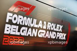 Belgian Grand Prix logo. 25.08.2022. Formula 1 World Championship, Rd 14, Belgian Grand Prix, Spa Francorchamps, Belgium, Preparation Day.