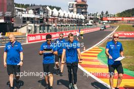 Mick Schumacher (GER) Haas F1 Team walks the circuit with the team. 25.08.2022. Formula 1 World Championship, Rd 14, Belgian Grand Prix, Spa Francorchamps, Belgium, Preparation Day.