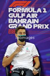 George Russell (GBR) Mercedes AMG F1 in the FIA Press Conference. 18.03.2022. Formula 1 World Championship, Rd 1, Bahrain Grand Prix, Sakhir, Bahrain, Practice Day