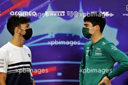 (L to R): Pierre Gasly (FRA) AlphaTauri and Lance Stroll (CDN) Aston Martin F1 Team in the FIA Press Conference. 18.03.2022. Formula 1 World Championship, Rd 1, Bahrain Grand Prix, Sakhir, Bahrain, Practice Day