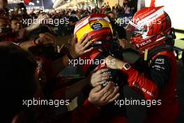 2nd place Carlos Sainz Jr (ESP) Ferrari and 1st place Charles Leclerc (MON) Ferrari. 20.03.2022. Formula 1 World Championship, Rd 1, Bahrain Grand Prix, Sakhir, Bahrain, Race Day.