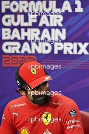 Carlos Sainz Jr (ESP) Ferrari in the post race FIA Press Conference. 20.03.2022. Formula 1 World Championship, Rd 1, Bahrain Grand Prix, Sakhir, Bahrain, Race Day.