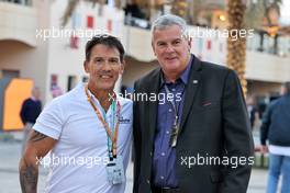 (L to R): Stuart Maloney, father of Zane Maloney (BRB) Trident F3 driver; and Andrew Mallalieu (BAR) FIA Steward. 19.03.2022. Formula 1 World Championship, Rd 1, Bahrain Grand Prix, Sakhir, Bahrain, Qualifying Day.