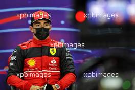 Charles Leclerc (MON) Ferrari in the post qualifying FIA Press Conference. 19.03.2022. Formula 1 World Championship, Rd 1, Bahrain Grand Prix, Sakhir, Bahrain, Qualifying Day.
