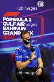 Laurent Rossi (FRA) Alpine Chief Executive Officer in the FIA Press Conference. 19.03.2022. Formula 1 World Championship, Rd 1, Bahrain Grand Prix, Sakhir, Bahrain, Qualifying Day.