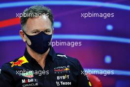 Christian Horner (GBR) Red Bull Racing Team Principal in the FIA Press Conference. 19.03.2022. Formula 1 World Championship, Rd 1, Bahrain Grand Prix, Sakhir, Bahrain, Qualifying Day.