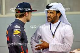 (L to R): Max Verstappen (NLD) Red Bull Racing with Mohammed Bin Sulayem (UAE) FIA President in qualifying parc ferme. 19.03.2022. Formula 1 World Championship, Rd 1, Bahrain Grand Prix, Sakhir, Bahrain, Qualifying Day.
