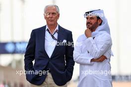 (L to R): Marco Tronchetti Provera (ITA) Pirelli Chairman with Mohammed Bin Sulayem (UAE) FIA President. 20.03.2022. Formula 1 World Championship, Rd 1, Bahrain Grand Prix, Sakhir, Bahrain, Race Day.