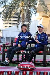 (L to R): Alexander Albon (THA) Williams Racing with team mate Nicholas Latifi (CDN) Williams Racing. 17.03.2022. Formula 1 World Championship, Rd 1, Bahrain Grand Prix, Sakhir, Bahrain, Preparation Day.