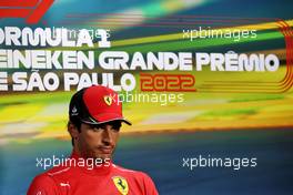 Carlos Sainz Jr (ESP) Ferrari in the post race FIA Press Conference. 13.11.2022. Formula 1 World Championship, Rd 21, Brazilian Grand Prix, Sao Paulo, Brazil, Race Day.