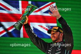 Lewis Hamilton (GBR) Mercedes AMG F1 celebrates his second position on the podium. 13.11.2022. Formula 1 World Championship, Rd 21, Brazilian Grand Prix, Sao Paulo, Brazil, Race Day.