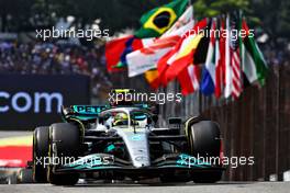 Lewis Hamilton (GBR) Mercedes AMG F1 W13. 13.11.2022. Formula 1 World Championship, Rd 21, Brazilian Grand Prix, Sao Paulo, Brazil, Race Day.