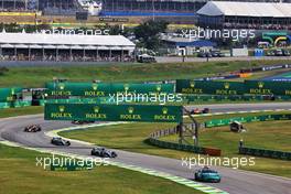 George Russell (GBR) Mercedes AMG F1 W13 leads behind the Aston Martin FIA Safety Car. 13.11.2022. Formula 1 World Championship, Rd 21, Brazilian Grand Prix, Sao Paulo, Brazil, Race Day.