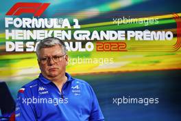 Otmar Szafnauer (USA) Alpine F1 Team, Team Principal  in the FIA Press Conference. 12.11.2022. Formula 1 World Championship, Rd 21, Brazilian Grand Prix, Sao Paulo, Brazil, Sprint Day.
