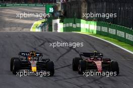 Max Verstappen (NLD), Red Bull Racing and Carlos Sainz Jr (ESP), Scuderia Ferrari  12.11.2022. Formula 1 World Championship, Rd 21, Brazilian Grand Prix, Sao Paulo, Brazil, Sprint Day.