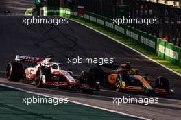 Kevin Magnussen (DEN) Haas F1 Team and Lando Norris (GBR), McLaren F1 Team  12.11.2022. Formula 1 World Championship, Rd 21, Brazilian Grand Prix, Sao Paulo, Brazil, Sprint Day.