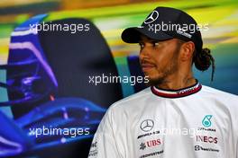 Lewis Hamilton (GBR) Mercedes AMG F1 in the post Sprint FIA Press Conference. 12.11.2022. Formula 1 World Championship, Rd 21, Brazilian Grand Prix, Sao Paulo, Brazil, Sprint Day.