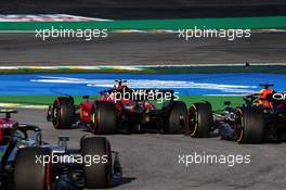 Carlos Sainz Jr (ESP), Scuderia Ferrari and Max Verstappen (NLD), Red Bull Racing  12.11.2022. Formula 1 World Championship, Rd 21, Brazilian Grand Prix, Sao Paulo, Brazil, Sprint Day.