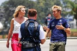 Alexander Albon (THA) Williams Racing (Right) walks the circuit with Rachel Brookes (GBR) Sky Sports F1 Reporter. 10.11.2022. Formula 1 World Championship, Rd 21, Brazilian Grand Prix, Sao Paulo, Brazil, Preparation Day.