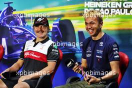 (L to R): Valtteri Bottas (FIN) Alfa Romeo F1 Team and Alexander Albon (THA) Williams Racing in the FIA Press Conference. 10.11.2022. Formula 1 World Championship, Rd 21, Brazilian Grand Prix, Sao Paulo, Brazil, Preparation Day.