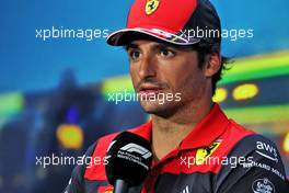 Carlos Sainz Jr (ESP) Ferrari in the FIA Press Conference. 10.11.2022. Formula 1 World Championship, Rd 21, Brazilian Grand Prix, Sao Paulo, Brazil, Preparation Day.