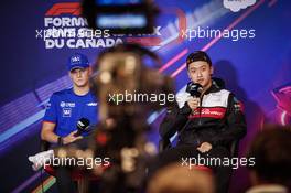 (L to R): Mick Schumacher (GER) Haas F1 Team and Guanyu Zhou (CHN) Alfa Romeo F1 Team in the FIA Press Conference. 17.06.2022. Formula 1 World Championship, Rd 9, Canadian Grand Prix, Montreal, Canada, Practice Day.