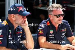 (L to R): Adrian Newey (GBR) Red Bull Racing Chief Technical Officer with Christian Horner (GBR) Red Bull Racing Team Principal. 17.06.2022. Formula 1 World Championship, Rd 9, Canadian Grand Prix, Montreal, Canada, Practice Day.