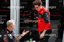 (L to R): Jonathan Wheatley (GBR) Red Bull Racing Team Manager with Mattia Binotto (ITA) Ferrari Team Principal. 17.06.2022. Formula 1 World Championship, Rd 9, Canadian Grand Prix, Montreal, Canada, Practice Day.