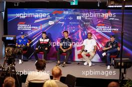 (L to R): Mick Schumacher (GER) Haas F1 Team; Guanyu Zhou (CHN) Alfa Romeo F1 Team; Alexander Albon (THA) Williams Racing; Lando Norris (GBR) McLaren; and Max Verstappen (NLD) Red Bull Racing, in the FIA Press Conference. 17.06.2022. Formula 1 World Championship, Rd 9, Canadian Grand Prix, Montreal, Canada, Practice Day.