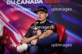 Max Verstappen (NLD) Red Bull Racing in the FIA Press Conference. 17.06.2022. Formula 1 World Championship, Rd 9, Canadian Grand Prix, Montreal, Canada, Practice Day.