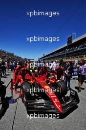 Carlos Sainz Jr (ESP) Ferrari F1-75 on the grid. 19.06.2022. Formula 1 World Championship, Rd 9, Canadian Grand Prix, Montreal, Canada, Race Day.