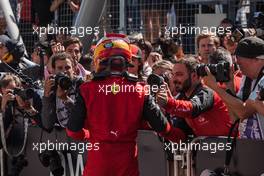 Carlos Sainz Jr (ESP) Ferrari celebrates his third position in parc ferme. 19.06.2022. Formula 1 World Championship, Rd 9, Canadian Grand Prix, Montreal, Canada, Race Day.