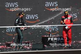 3rd place Lewis Hamilton (GBR) Mercedes AMG F1 with Carlos Sainz Jr (ESP) Ferrari. 19.06.2022. Formula 1 World Championship, Rd 9, Canadian Grand Prix, Montreal, Canada, Race Day.