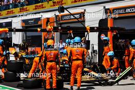 Lando Norris (GBR) McLaren MCL36 makes a pit stop. 19.06.2022. Formula 1 World Championship, Rd 9, Canadian Grand Prix, Montreal, Canada, Race Day.