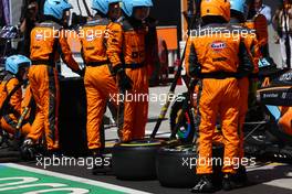 Lando Norris (GBR) McLaren MCL36 pit stop. 19.06.2022. Formula 1 World Championship, Rd 9, Canadian Grand Prix, Montreal, Canada, Race Day.