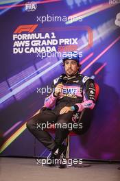 Fernando Alonso (ESP) Alpine F1 Team in the post qualifying FIA Press Conference. 18.06.2022. Formula 1 World Championship, Rd 9, Canadian Grand Prix, Montreal, Canada, Qualifying Day.