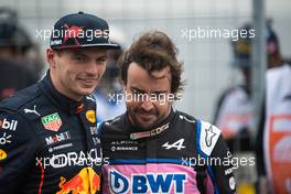 (L to R): Pole sitter Max Verstappen (NLD) Red Bull Racing in qualifying parc ferme with second placed Fernando Alonso (ESP) Alpine F1 Team. 18.06.2022. Formula 1 World Championship, Rd 9, Canadian Grand Prix, Montreal, Canada, Qualifying Day.