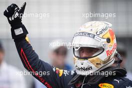 Max Verstappen (NLD) Red Bull Racing celebrates his pole position in qualifying parc ferme. 18.06.2022. Formula 1 World Championship, Rd 9, Canadian Grand Prix, Montreal, Canada, Qualifying Day.