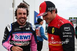 Fernando Alonso (ESP) Alpine F1 Team A522 with Carlos Sainz Jr (ESP) Ferrari F1-75. 18.06.2022. Formula 1 World Championship, Rd 9, Canadian Grand Prix, Montreal, Canada, Qualifying Day.