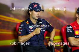 Sergio Perez (MEX) Red Bull Racing in the FIA Press Conference. 20.05.2022 Formula 1 World Championship, Rd 6, Spanish Grand Prix, Barcelona, Spain, Practice Day.
