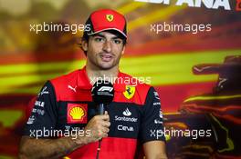 Carlos Sainz Jr (ESP) Ferrari in the FIA Press Conference. 20.05.2022 Formula 1 World Championship, Rd 6, Spanish Grand Prix, Barcelona, Spain, Practice Day.