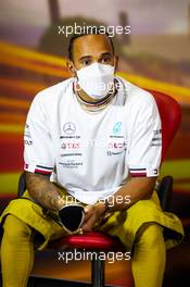 Lewis Hamilton (GBR) Mercedes AMG F1 in the FIA Press Conference. 20.05.2022 Formula 1 World Championship, Rd 6, Spanish Grand Prix, Barcelona, Spain, Practice Day.
