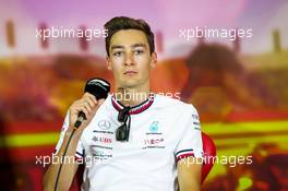George Russell (GBR) Mercedes AMG F1 in the FIA Press Conference. 20.05.2022 Formula 1 World Championship, Rd 6, Spanish Grand Prix, Barcelona, Spain, Practice Day.